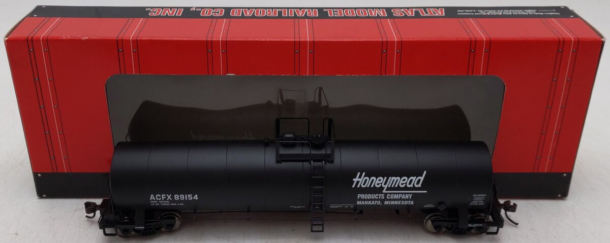 Atlas 1622-1 HO Scale Honeymead ACF 23,500 Gallon Tank Car #89154 EX/Box