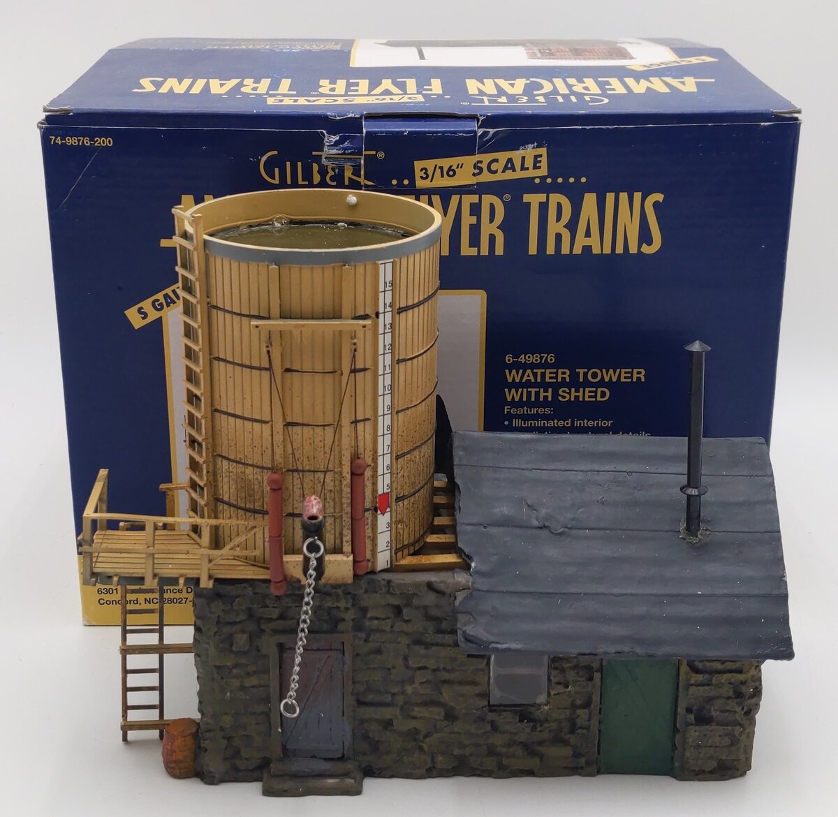 American Flyer 6-49876 S Scale Water Tower w/Shed Kit - Assembled EX/Box