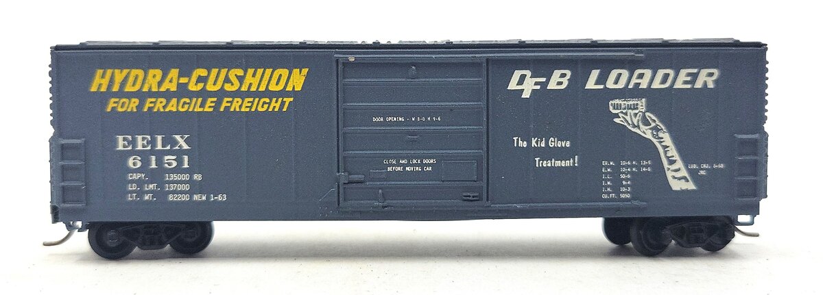 BevBel 4461 N Scale EELX Hydra-Cushion DFB Loader Boxcar #6151 LN/Box