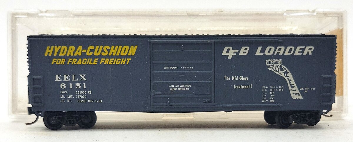 BevBel 4461 N Scale EELX Hydra-Cushion DFB Loader Boxcar #6151 LN/Box