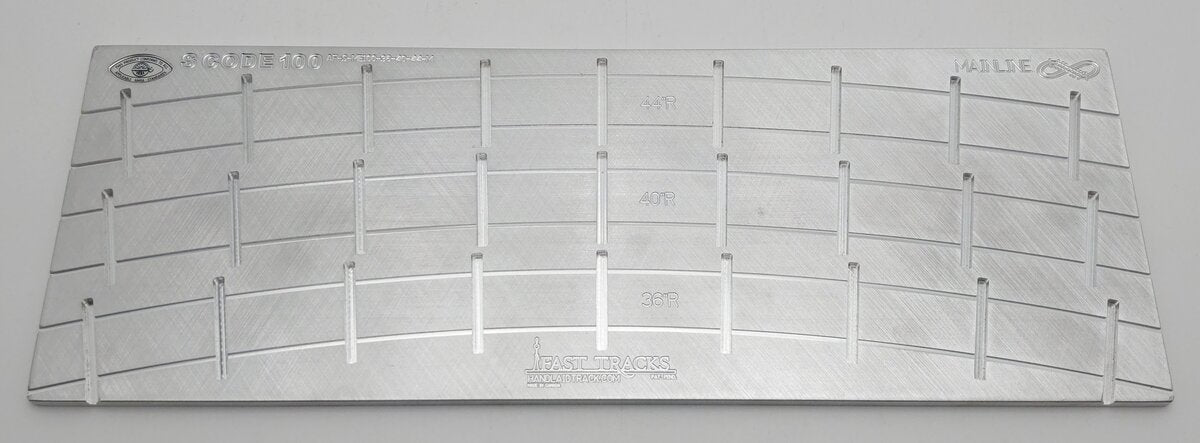 Fast Tracks AF-S-ME100-36-40-44-M S Scale Mainline Curved Track Fixture EX