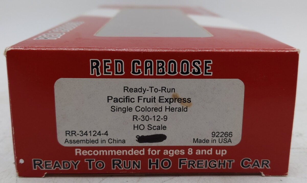 Red Caboose RR-34124-4 HO Pacific Fruit Express Single Colored Herald #92266 VG/Box