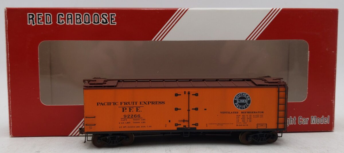 Red Caboose RR-34124-4 HO Pacific Fruit Express Single Colored Herald #92266 VG/Box