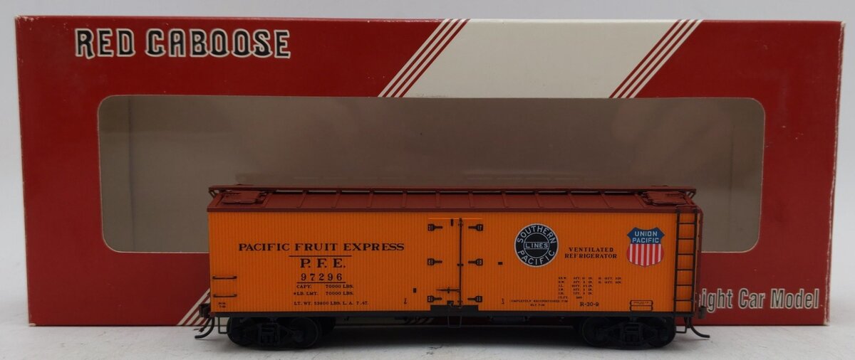 Red Caboose RR34151-7 HO Scale Pacific Fruit Express Reefer Car #97296 EX/Box