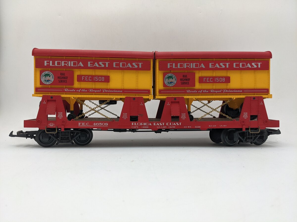 Aristo-Craft 46508 G Florida East Coast Piggyback Flatcar EX