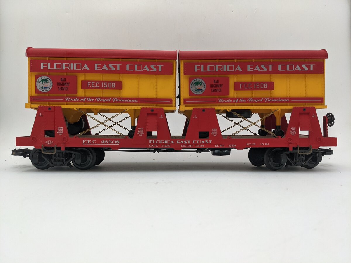 Aristo-Craft 46508 G Florida East Coast Piggyback Flatcar EX