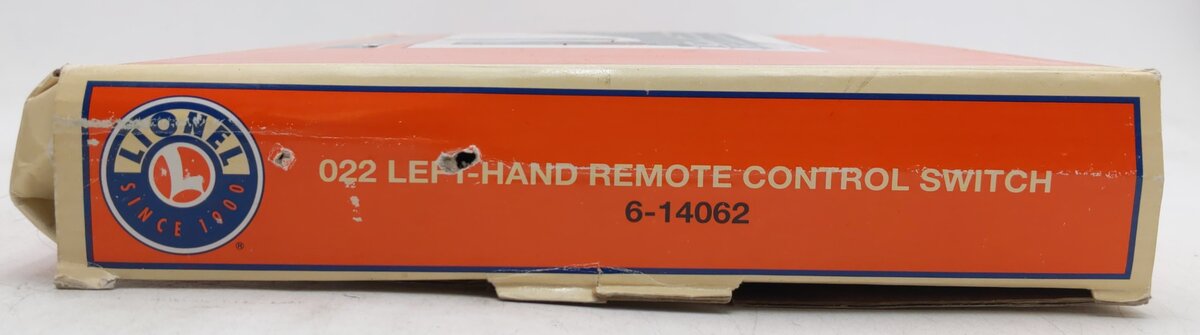 Lionel 6-14062 O Gauge Remote-Control 022 Left Hand Switch Turnout VG/Box
