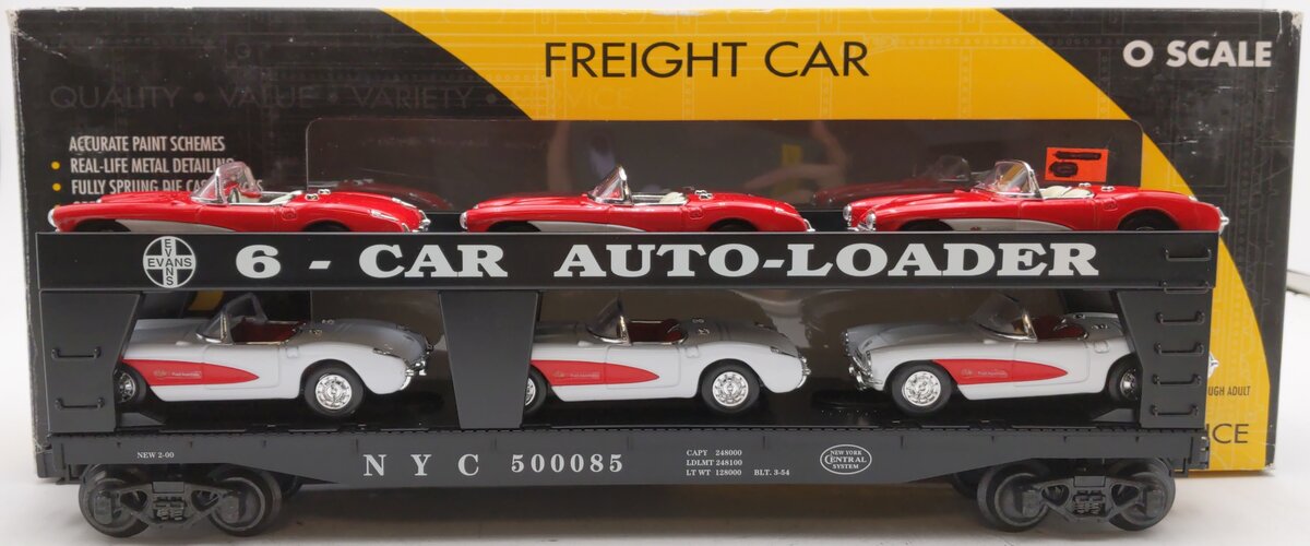 K-Line K694-1751 O Gauge New York Central Evans Auto Car w/ 6 Corvettes EX/Box