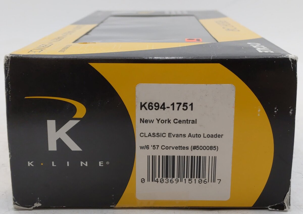 K-Line K694-1751 O Gauge New York Central Evans Auto Car w/ 6 Corvettes EX/Box