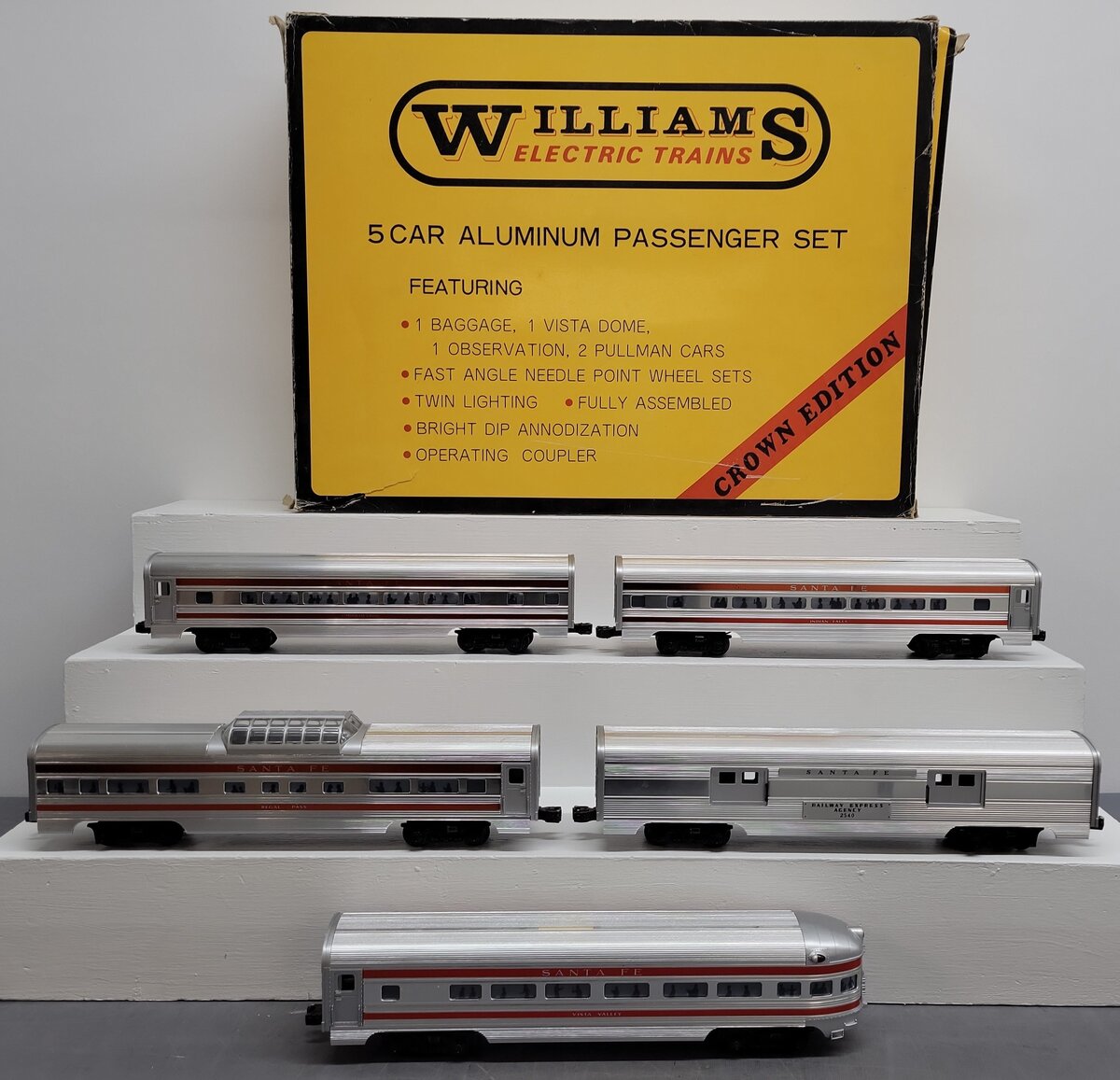 Williams 2603 Santa Fe Aluminum 5-Car Pass. Set EX/Box