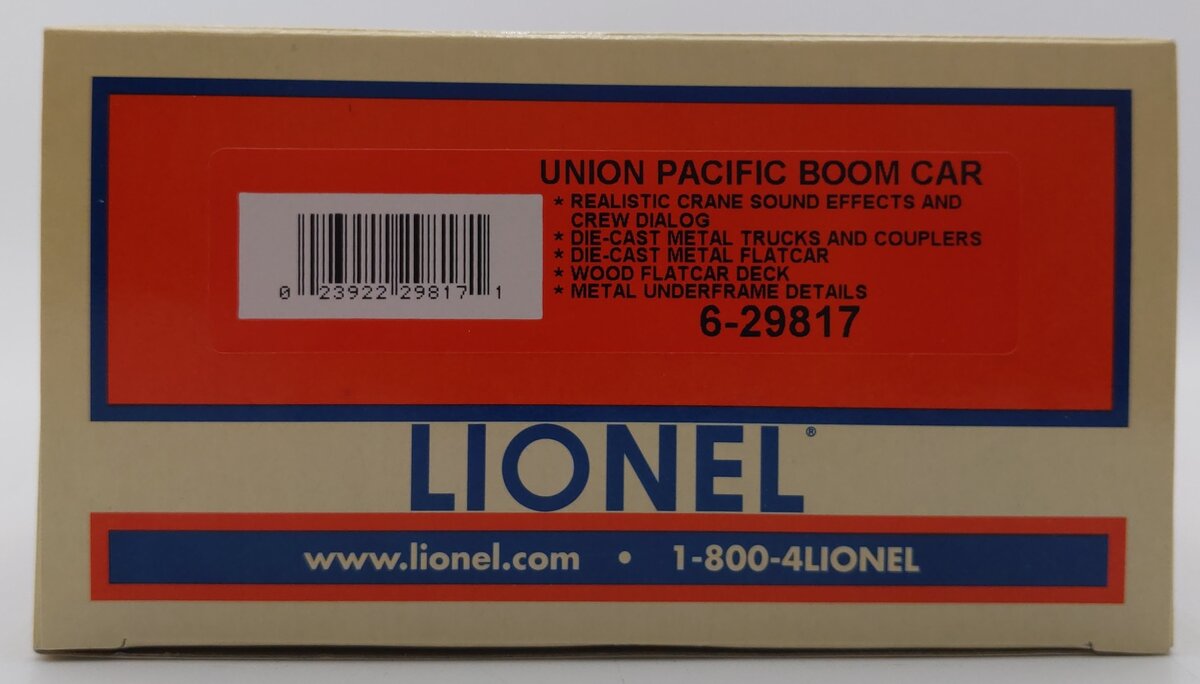 Lionel 6-29817 O Union Pacific Boom Car EX/Box