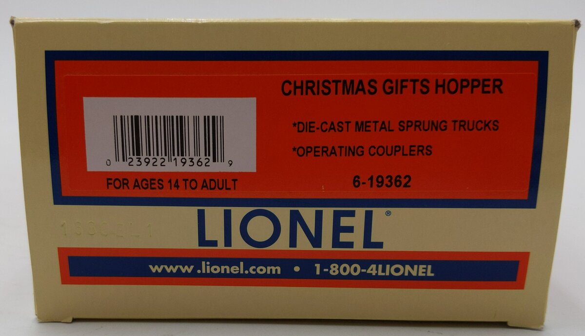 Lionel 6-19362 O Coursers Express Christmas Gifts Hopper #19362 LN/Box