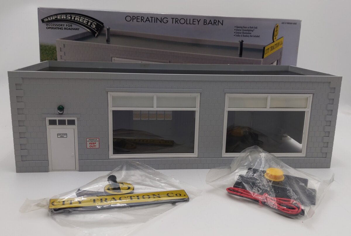 Lionel 6-22199 O City Traction Operating Trolley Barn LN/Box