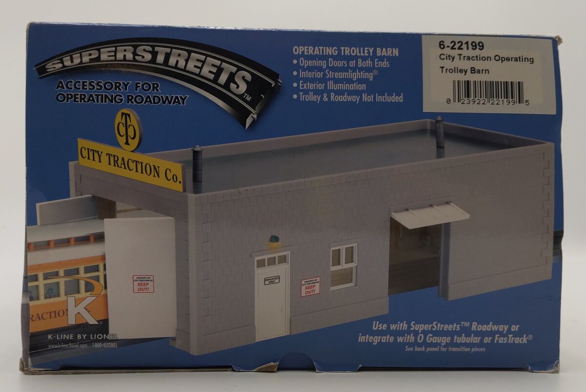 Lionel 6-22199 O City Traction Operating Trolley Barn LN/Box