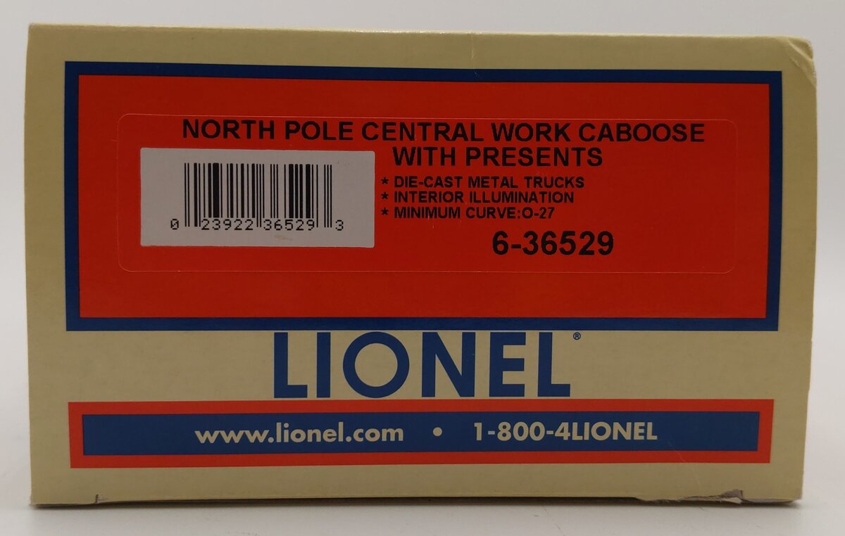 Lionel 6-36529 O Gauge North Pole Central Work Caboose LN/Box