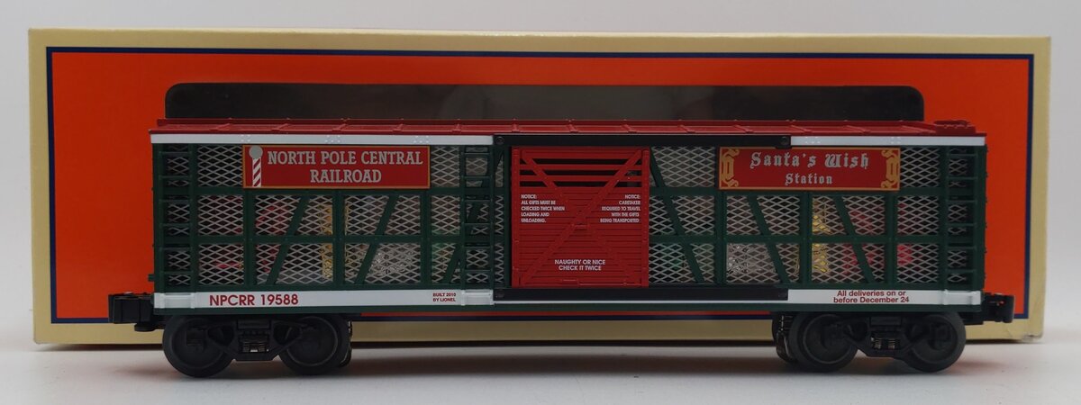 Lionel 6-19588 O NPCRR Santa Wish Station Transparent Car #19588 with Gifts LN/Box