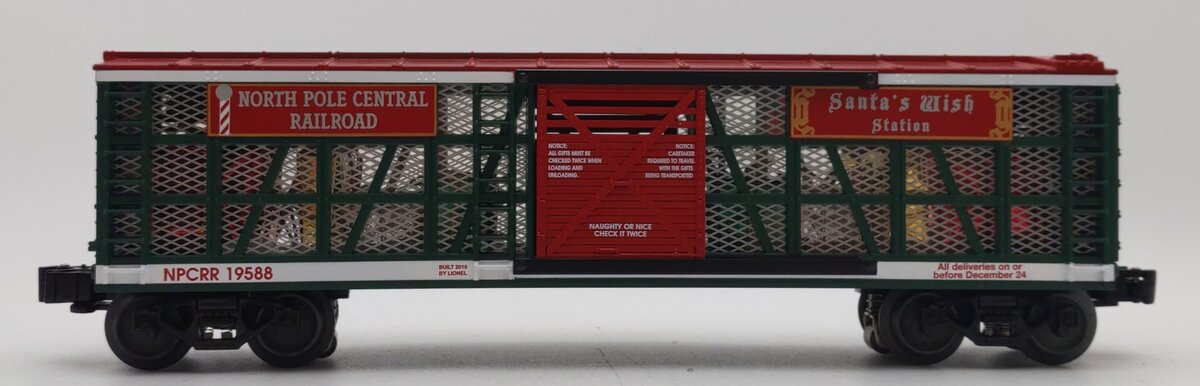 Lionel 6-19588 O NPCRR Santa Wish Station Transparent Car #19588 with Gifts LN/Box