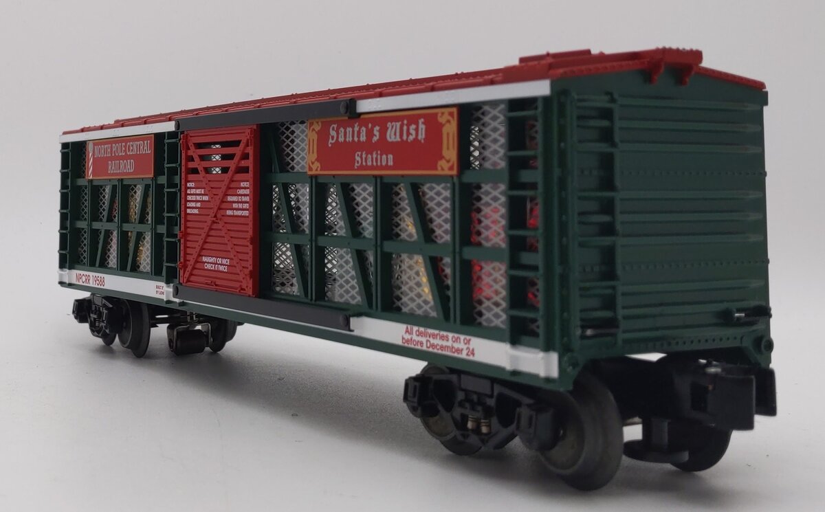 Lionel 6-19588 O NPCRR Santa Wish Station Transparent Car #19588 with Gifts LN/Box
