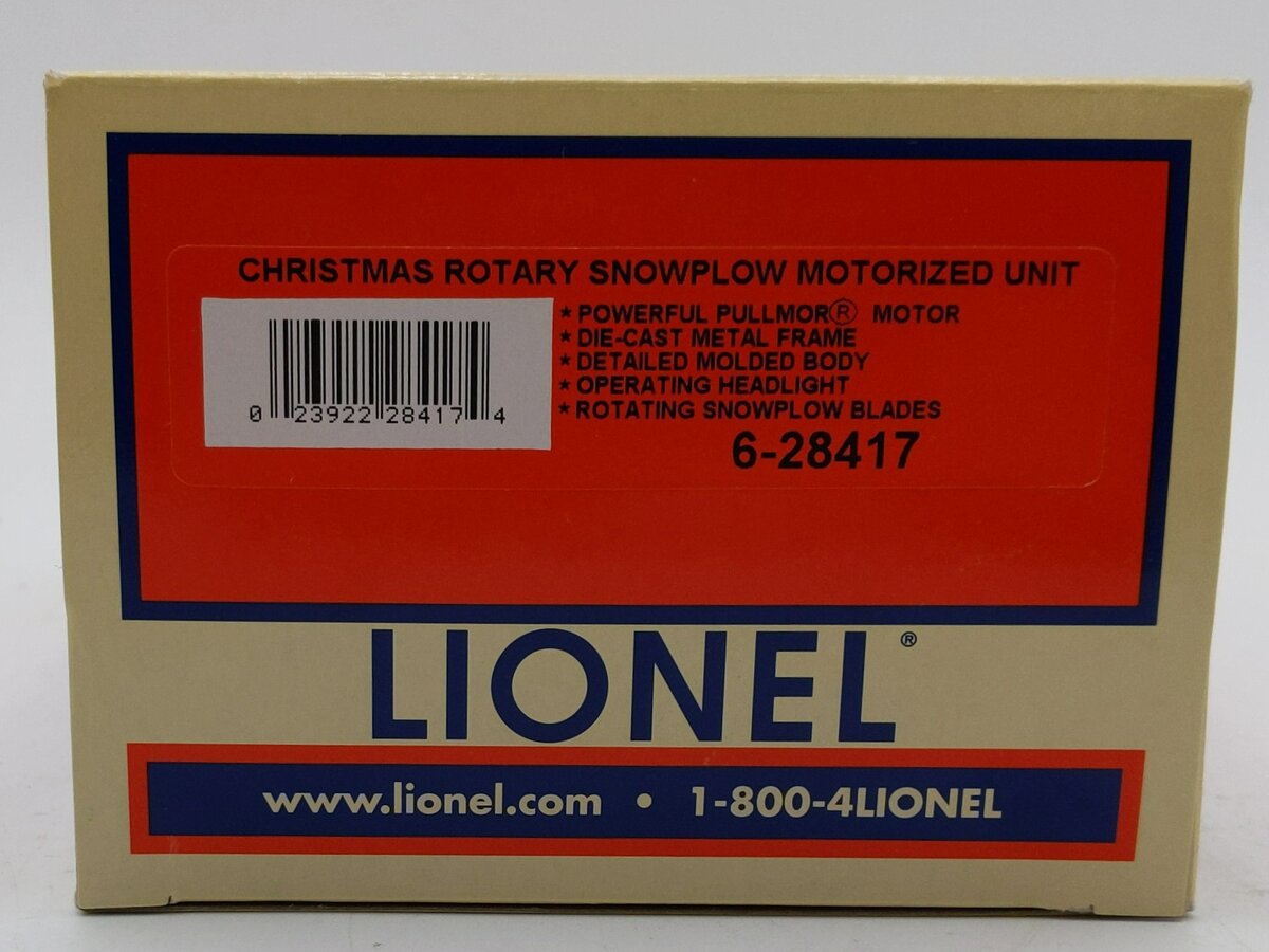 Lionel 6-28417 O Christmas Rotary Snow Plow EX/Box