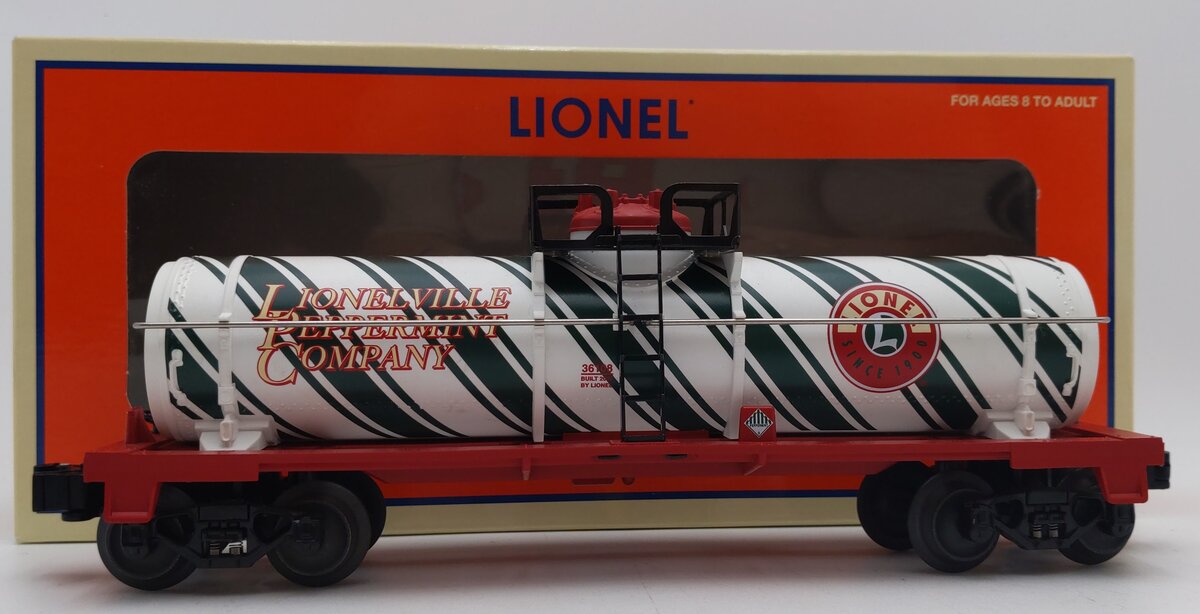 Lionel 6-36108 O Gauge Candy Cane Single Dome Tank Car EX/Box