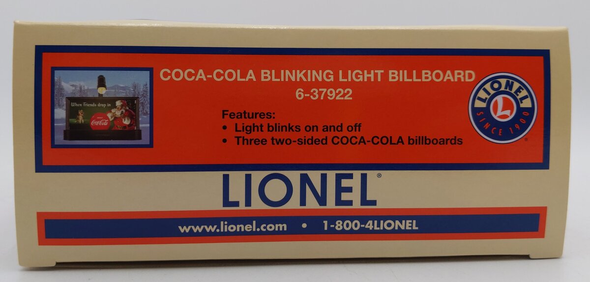 Lionel 6-37922 O Scale Coca-Cola/Coke Blinking Light Billboard LN/Box