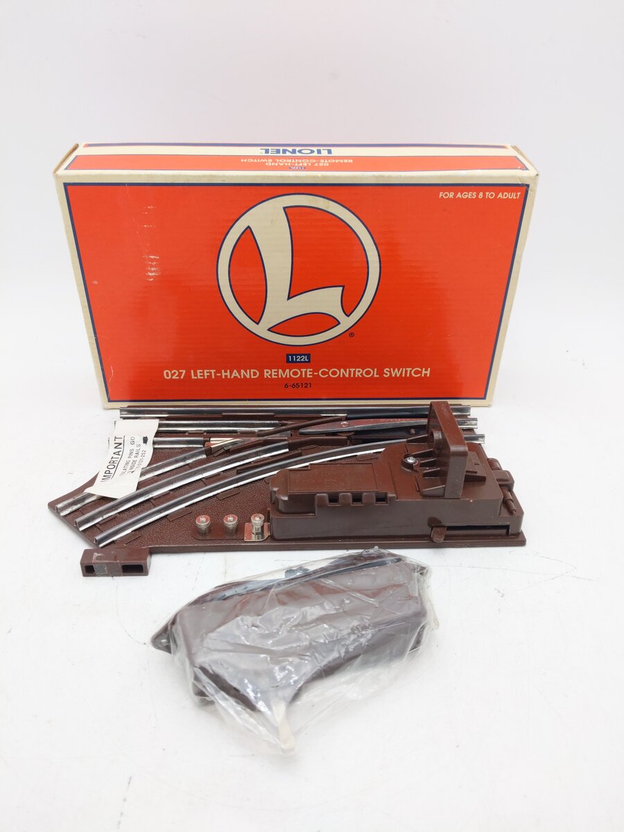 Lionel 6-65121 O 1122L 27" Left Hand Remote Control Switch Turnout EX/Box