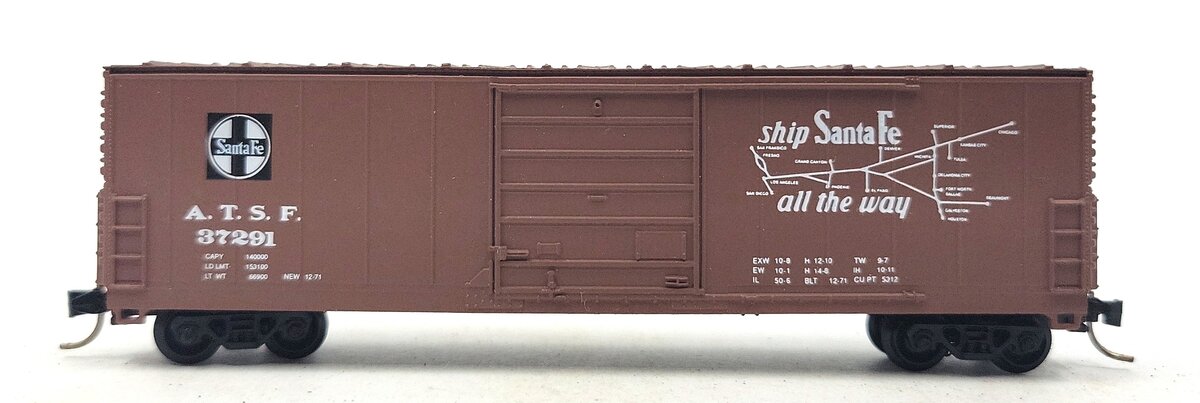 BevBel 10004 N Scale ATSF Evans 50' Boxcar #37291 LN/Box