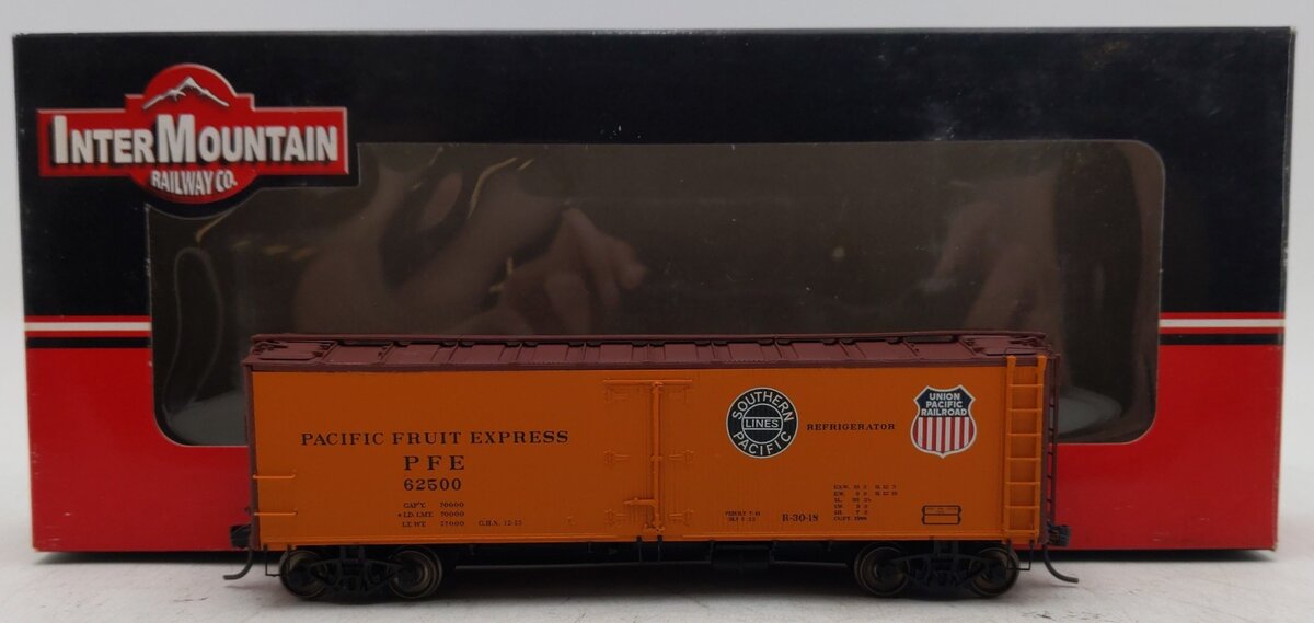 InterMountain 47403-06 HO Scale Pacific Fruit Express Refrigerator Car #62500 EX/Box