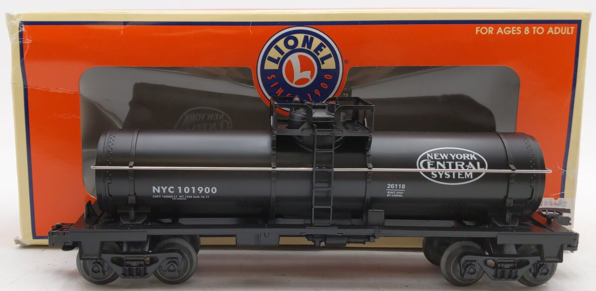 Lionel 6-26118 O Gauge New York Central Single Dome Tank Car #101900 EX/Box