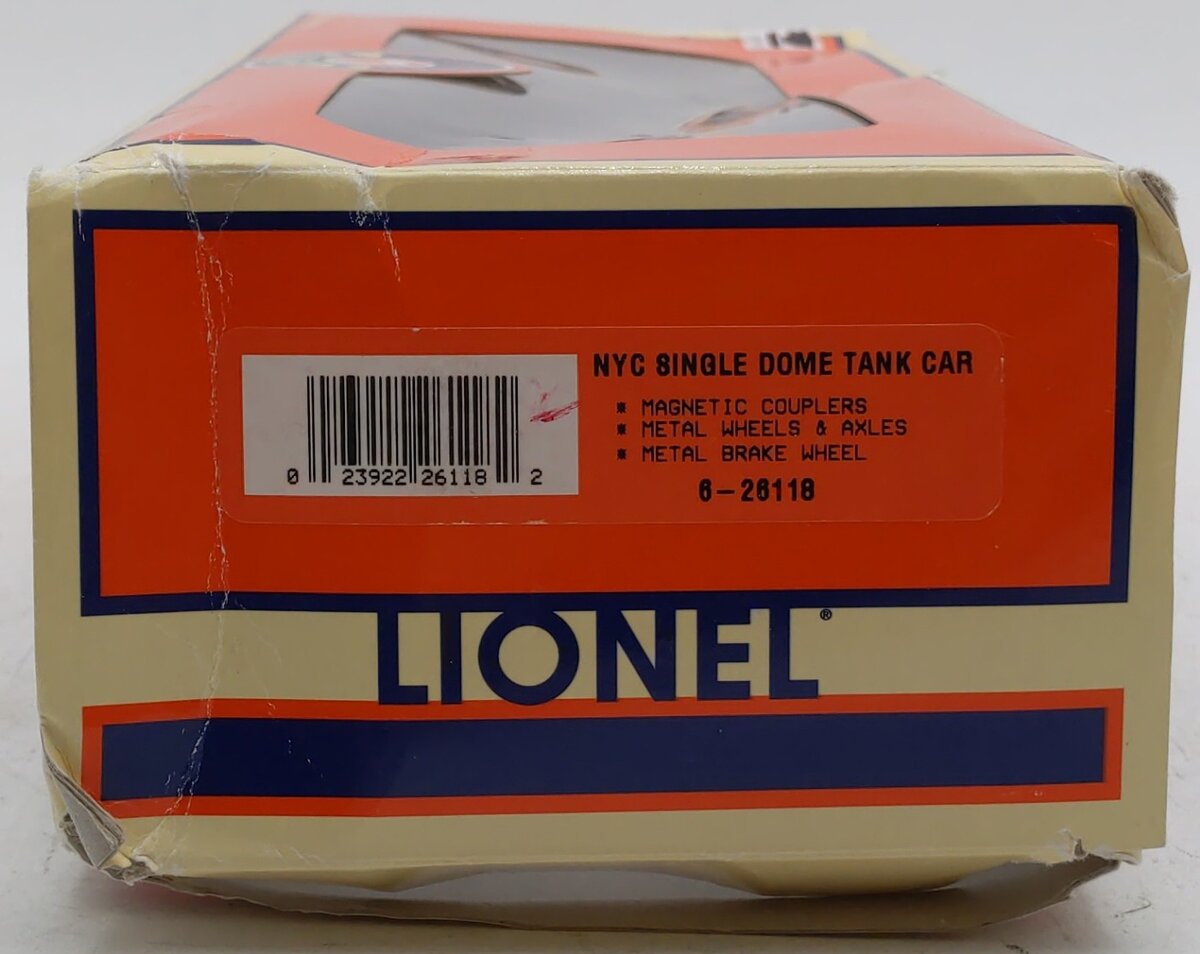 Lionel 6-26118 O Gauge New York Central Single Dome Tank Car #101900 EX/Box