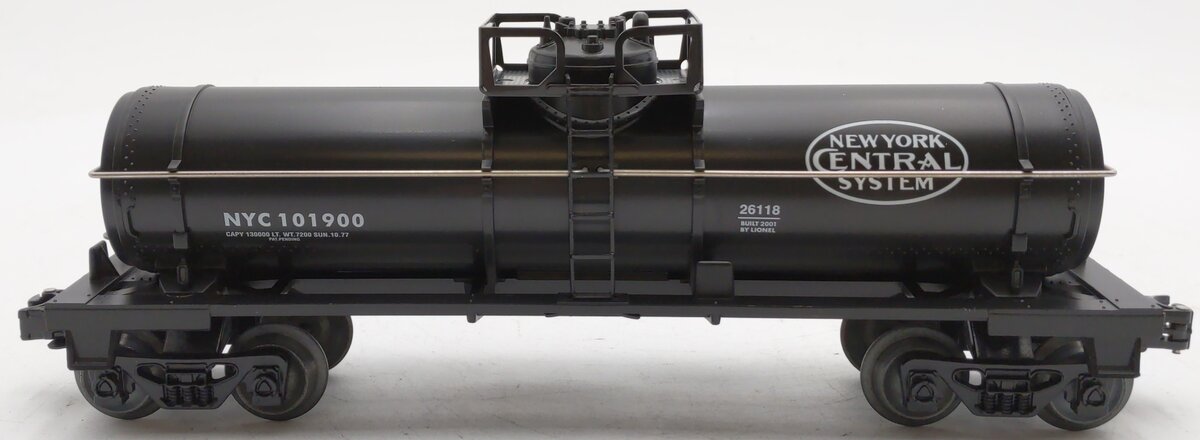 Lionel 6-26118 O Gauge New York Central Single Dome Tank Car #101900 EX/Box