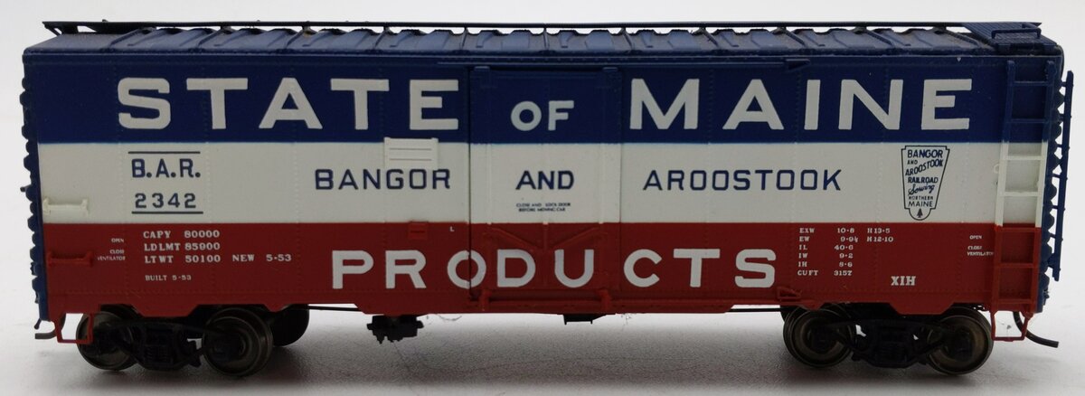 InterMountain 45743-08 HO Scale B.A.R. State of Maine 1937 AAR 40' Boxcar #2342 EX/Box