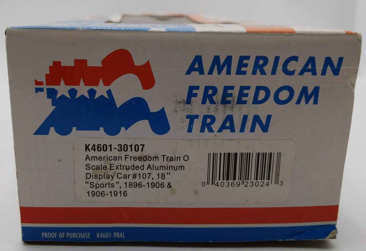 K-Line K4601-30107 O American Freedom Train Extruded Aluminum Display Car #107/Box