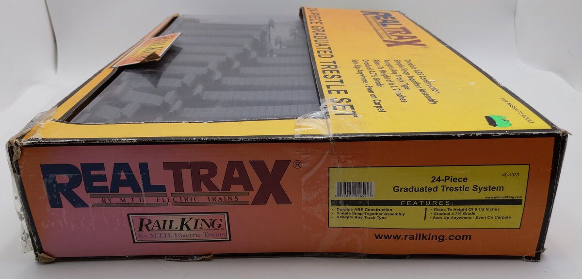 MTH 40-1033 O RealTrax - 24-Piece Graduated Trestle System Set EX/Box