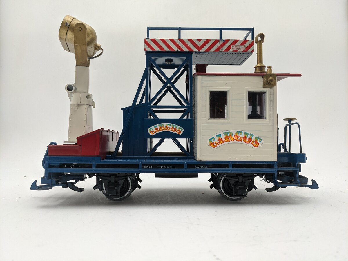 LGB 4049 G Scale Circus Operating Searchlight Car w/ Metal Wheels EX