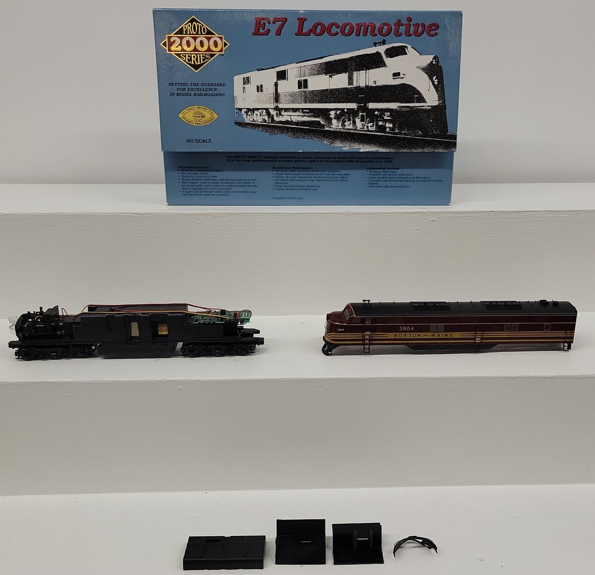 Proto 2000 21056 HO Scale Boston Maine (A unit) E7 Diesel Locomotive #3804 VG/Box