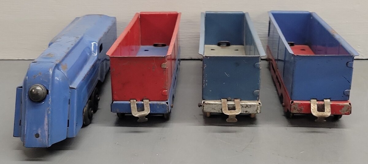 Marx Vintage O Gauge Stamped Steel Toy Floor Train Set VG