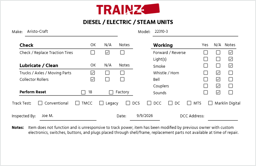 Aristo-Craft 22310-3 G Gauge Santa Fe Alco FA-1 Diesel Engine #56C EX/Box