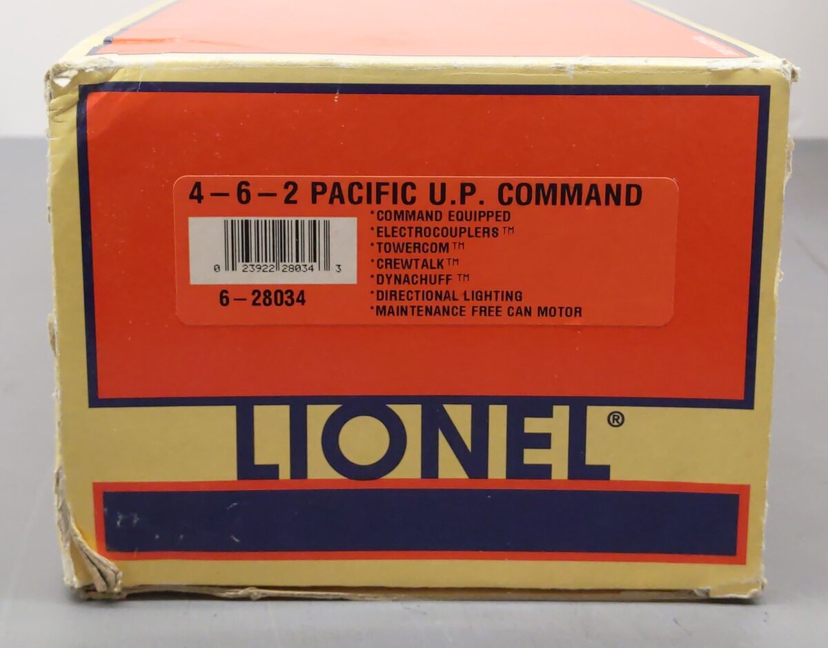 Lionel 6-28034 O Union Pacific 4-6-2 Command Pacific Steam Loco & Tender #2860 EX/Box