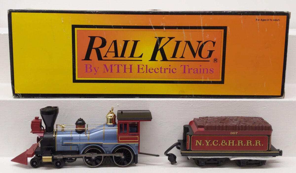 MTH 30-1343-1 NYC & HRR 4-4-0 General Steam Engine w/PS2 #367 EX/Box