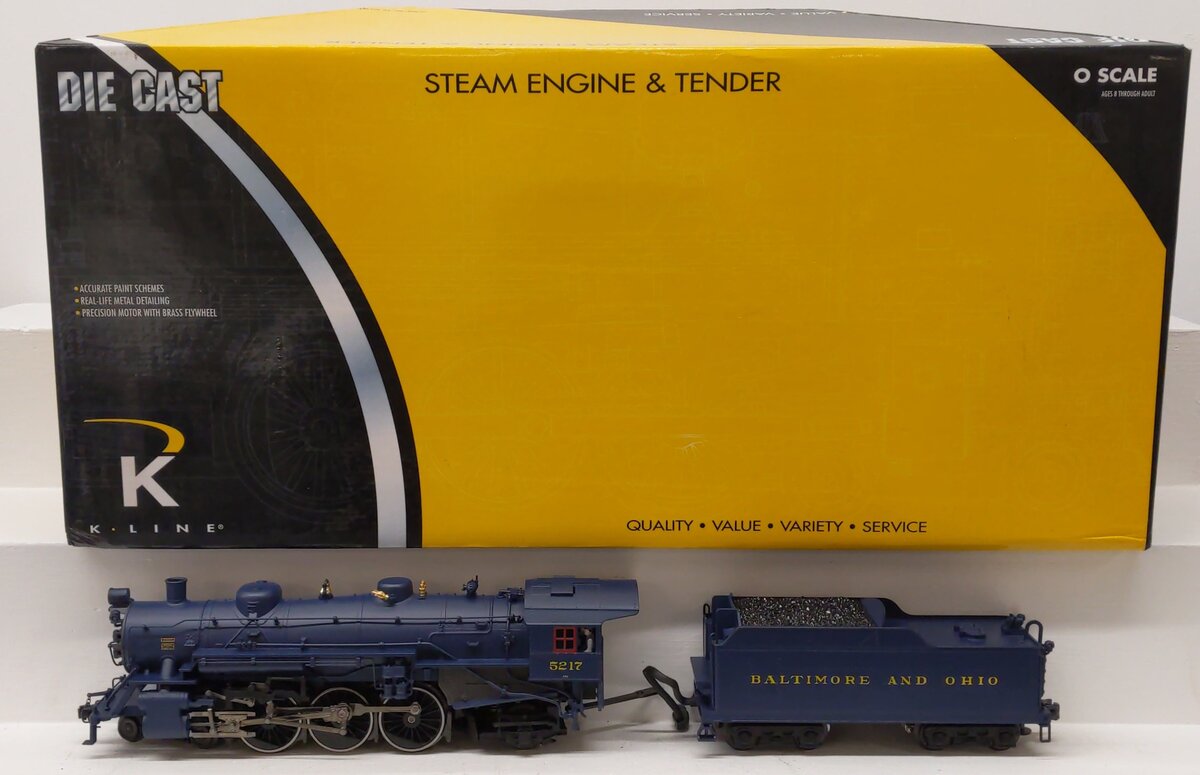 K-Line K3310-5217CC O Baltimore & Ohio Pacific Steam Locomotive & Tender #5217 VG/Box