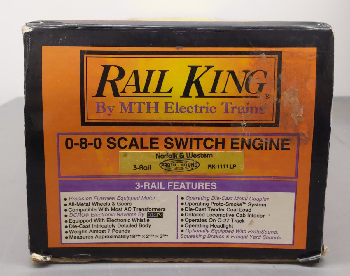 MTH 30-1111-1 O Gauge Norfolk and Western 0-8-0 Steam Locomotive & Tender w/PS1 EX/Box