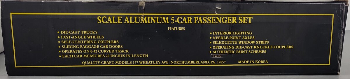 Weaver Denver & Rio Grande Western 5-Car Aluminum Passenger Car Set - 3 Rail EX/Box