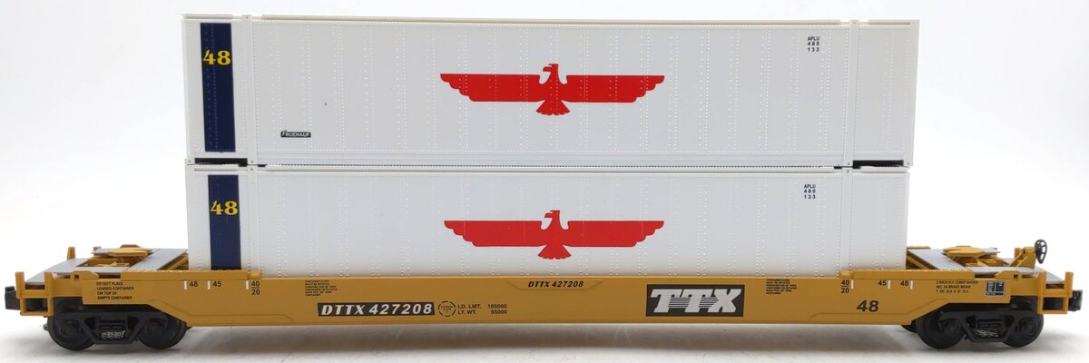 MTH 20-9501 O TTX Trailer Train Flatcar w/Husky Stack #427208 EX/Box