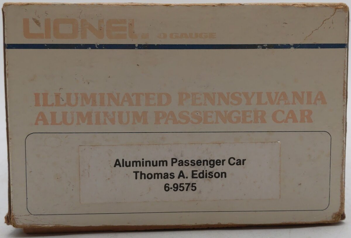 Lionel 6-9575 O Gauge Pennsylvania "Thomas A. Edison" Aluminum Passenger Car LN/Box