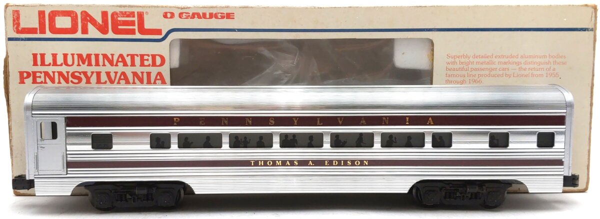 Lionel 6-9575 O Gauge Pennsylvania "Thomas A. Edison" Aluminum Passenger Car LN/Box