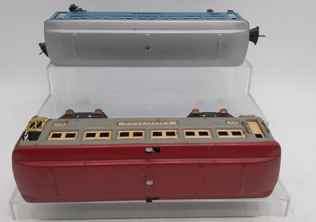 Lionel Vintage O Prewar Pullman & Observation Passenger Cars #2640 & #601 [2] EX