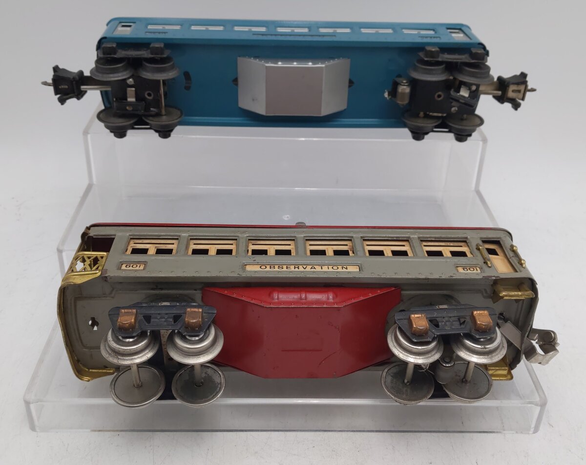 Lionel Vintage O Prewar Pullman & Observation Passenger Cars #2640 & #601 [2] EX