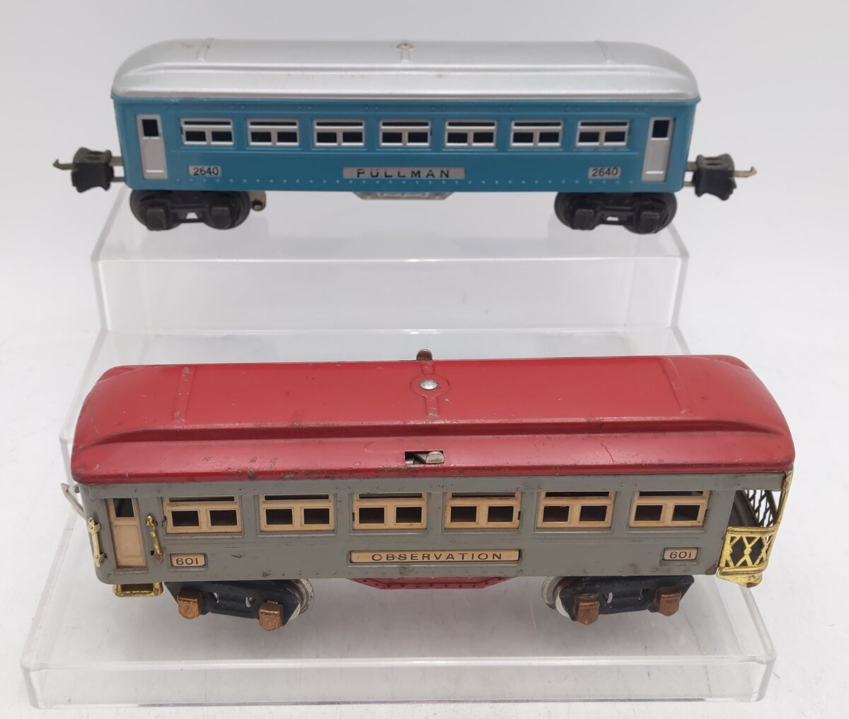Lionel Vintage O Prewar Pullman & Observation Passenger Cars #2640 & #601 [2] EX