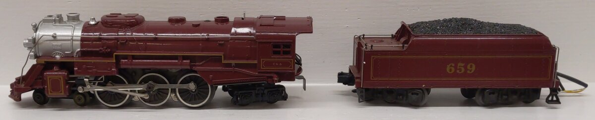 Lionel 6-8101 O Gauge Chicago & Alton 4-6-4 Diecast Steam Loco & Tender #659 EX/Box